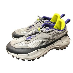 Reebok Zig Kinetica II Edge Trail Shoes Grey Neon Vibram Sole size 10 H00114